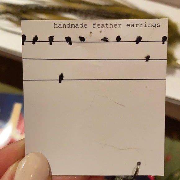 handmade feather earrings - Picture 3 of 3